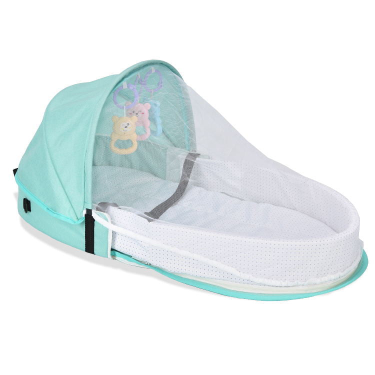 2-in-1 Portable Baby Bed with Mosquito Net and Diaper Bag (0-10 months) | Foldable Newborn Travel Bassinet - Image 19