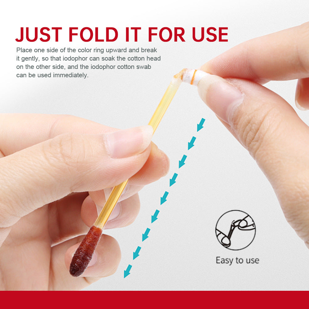 Iodine Swab (60 pieces) | Iodine Solution for Wound Sterilization, Wound Care, and Baby's Belly Button Sterilization - Image 5