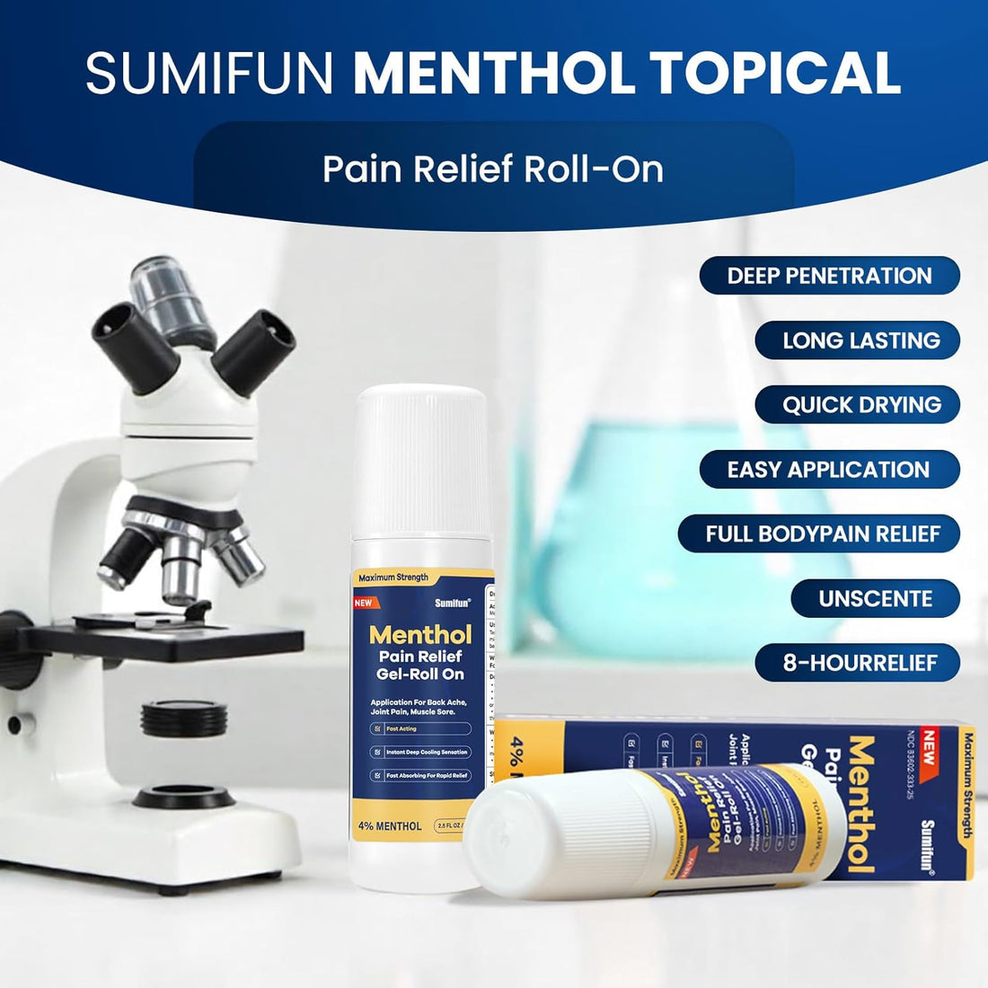 Menthol Pain Relief Gel-Roll On (4% Menthol, 74ml) | Topical Gel for Nerve, Muscle, Neck, Shoulder, Knee, and Back Pain Relief - Image 5