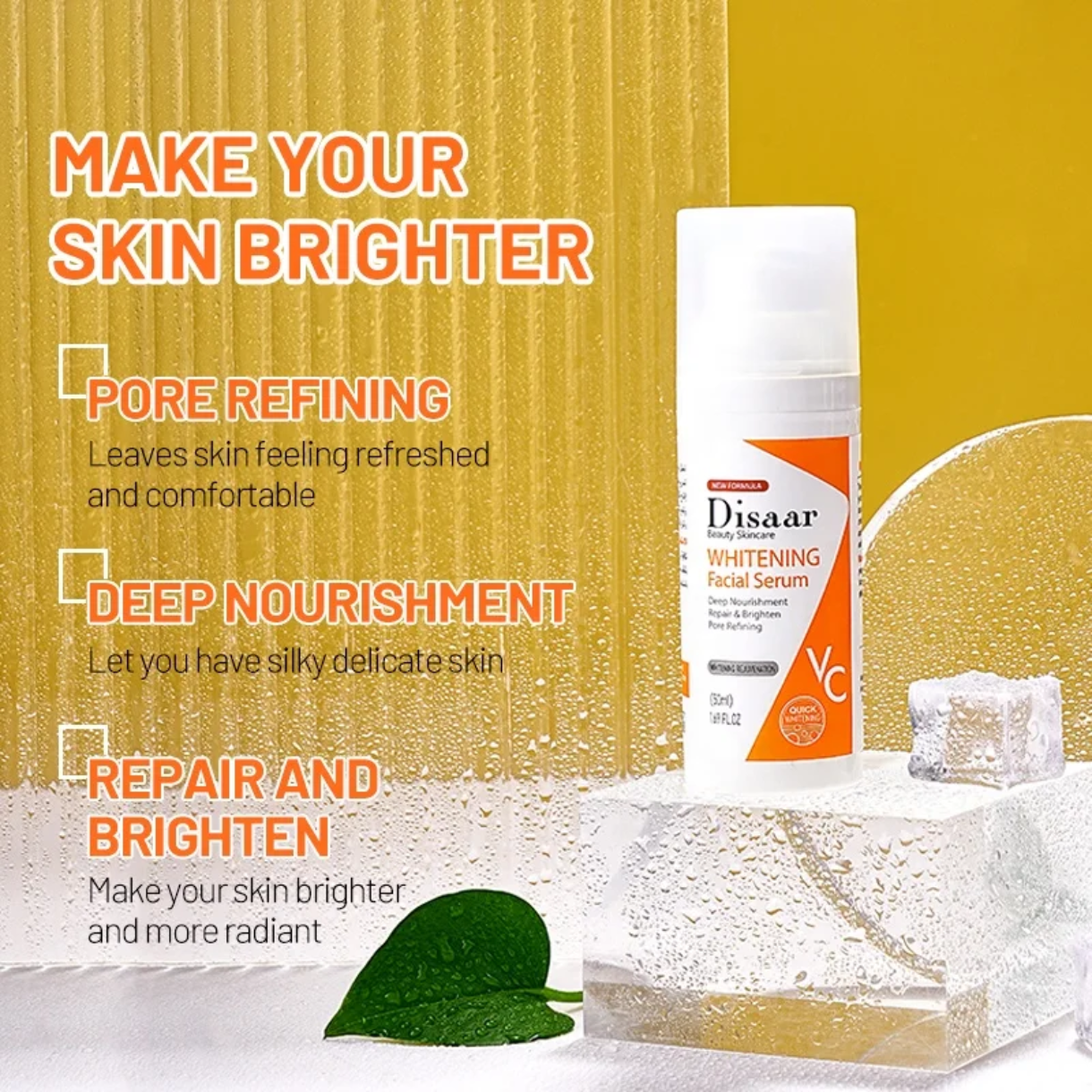 DISAAR Whitening Facial Serum with Vitamin C, Nicotinamide, and Hyaluronic Acid (50ml) - Image 3