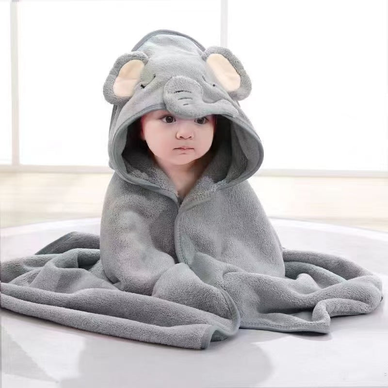 Ultra-Soft and Absorbent Baby Hooded Towel with Cute Animal Design | Baby Wrap Towel with Hood - Image 17