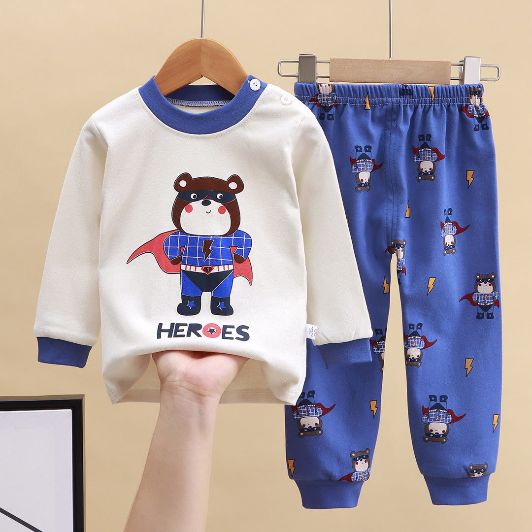 2-Piece Pajamas Set with Long-Sleeve Top and Pants for Boys and Girls | Adorable Soft Cotton Nightwear and Sleepwear Set - Image 9