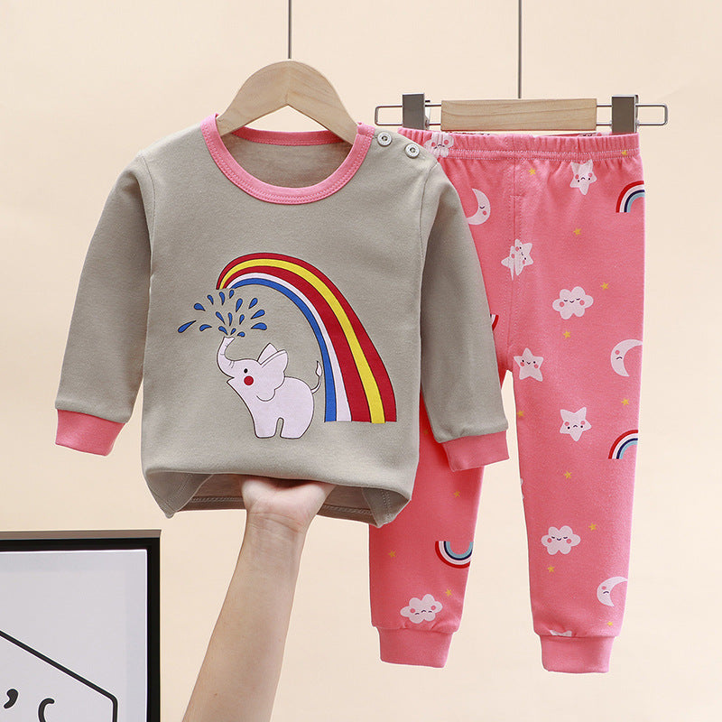 2-Piece Pajamas Set with Long-Sleeve Top and Pants for Boys and Girls | Adorable Soft Cotton Nightwear and Sleepwear Set - Image 54
