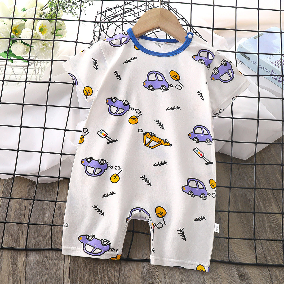 Adorable Short-Sleeved Baby Romper for Boys and Girls - Image 8