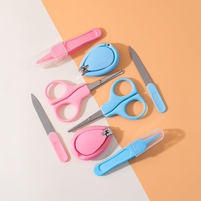4-Piece Baby Nails Care Set with Nail Clippers, Nail Scissors, Nail File, and Nasal Tweezers | Manicure Set for Babies - Image 3